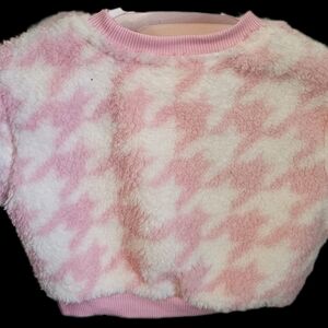 Cat & Jack Pink and White Fuzzy Sweater
